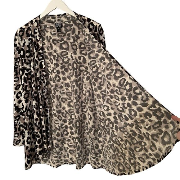 Clara Sun Woo USA Womens Size Small Animal Print Stretchy Open Front Cardigan - Picture 4 of 13